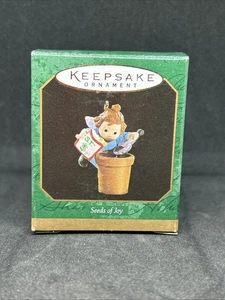 Vtg Hallmark Miniature Seeds Of Joy Garden Christmas Ornament Girl Angel 1997 - Picture 1 of 8