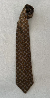Gravata Valentino Cravatte Masculina Marrom 100% Seda Feita na Itália VINTAGE  - Imagem 1 de 4