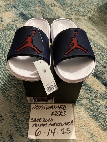 DS 2024 Nike Air Jordan Jumpman Slide Midnight Navy Gym Rosso e Bianco Uomo Taglia 8