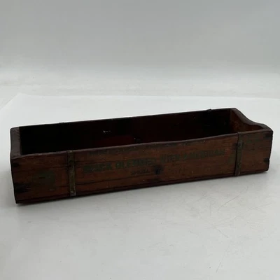 Antique Wood Box Tray Caddy Patina Farmhouse Kitchen Table Center Piece Plant 12 - Image 1 of 4