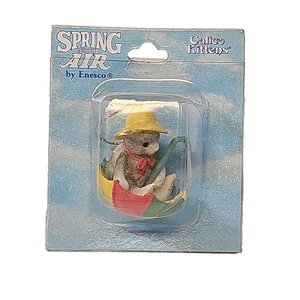 "Adorno Enesco Spring Is In The Air Calico Kittens 1997 Patricia Hillman 1,5""" - Imagen 1 de 11
