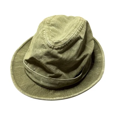 Sombrero cubo de lona verde oliva vintage ala ancha exterior sombrero para el sol Foto 1 de 4