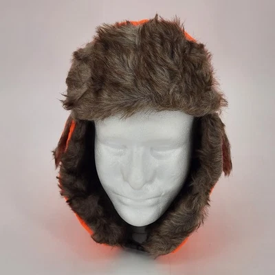 Rugged Outerwear Hunter Orange Faux Fur Warm Trapper Hunter Winter Hat - Image 1 of 4