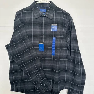 apt 9 performance camisa untucked fit negro gris talla l nueva con etiquetas - Imagen 1 de 9