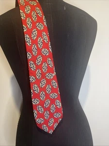Talbots Studio For. Nordstrom Geometric Pattern Red  Hand Sewn Silk Tie - Picture 1 of 6