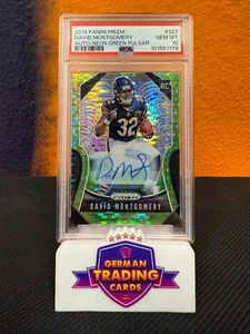 David Montgomery Rookie Auto Neon Green Pulsar PSA 10 - Panini Prizm 2019 - Bild 1 von 2