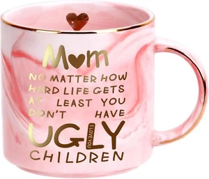 Mothers Day Gifts for Mom from Daughter Son Kids,12oz Novelty Coffee Mug Pink - Picture 1 of 7