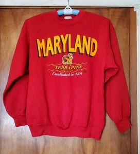 Vintage University Maryland Terrapins Crewneck Sweatshirt Sz Large, by Tultex - Picture 1 of 6