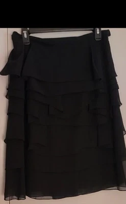 Falda negra en capas de noche para mujer Adrianna Papell talla 8 Foto 1 de 3