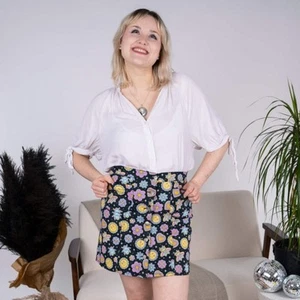 Bee Happy Print Button Front Skirt by Run and Fly - Picture 1 of 8