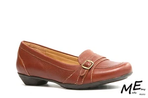 Neu Softspots Nabonne flache Leder-Slipper Damenschuhe Größe 7,5 karamellfarben (UVP 90 $) - Bild 1 von 4