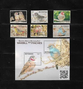 Botswana, 2024, Birds, 6v +M/S, MNH**, NEU!! - Bild 1 von 2
