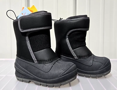 Botas de nieve Cat & Jack Lenny 2 tonos negras con forro polar -- talla 5 para niños pequeños Foto 1 de 4