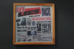 VTG GNR LIES PHOTO TRANSFER GLASS PICTURE 12X12 WITH FRAME - Picture 1 of 2