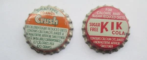 2 VINTAGE ORANGE CRUSH KIK COLA TORONTO CANADA UNCRIMPED CORK BOTTLE CAPS - Picture 1 of 4