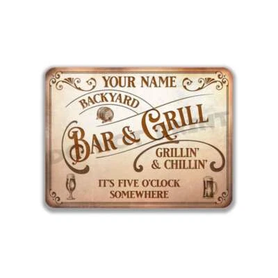 Letrero de metal blanco oxidado vintage personalizado - bar desgastado cartel de metal taberna pub Foto 1 de 4