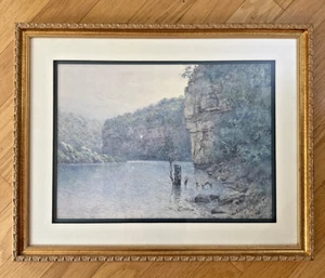 Vintage Framed Paul Sawyier Quiet Palisades Signed Numbered 243/500 19x24 - Picture 1 of 8