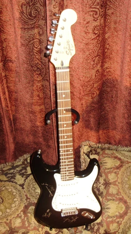 FASTBALL AUTOGRAPHED / SIGNED FENDER SQUIRE GUITAR BY ENTIRE BAND! Cover