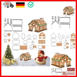 Ausstechformen Weihnachten Lebkuchenhaus Ausstecher Set, 10 Stück Edelstahl P... - Bild 1 von 11