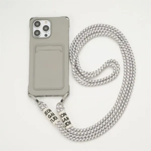 For iPhone 16 Pro Max 15 14 13 12 11 Soft Card Slot Crossbody Lanyard Case Cover - Picture 1 of 31
