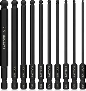 Ball End Hex Head Allen Wrench Drill Bit Set (10PCS SAE 5/16” to 5/64”), 10PCS - Picture 1 of 12