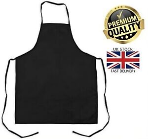 Black Apron Cooking BBQ Craft Baking Chefs Cotton Catering Butcher Kitchen