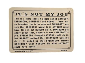 "Das ist nicht mein Job" - 10 x 7 lustige Schild Plakette - Bild 1 von 2
