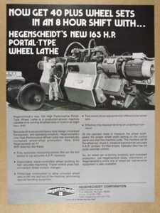 1980 Hegenscheidt 165 Portal-Type Rail Wheel Lathe vintage print Ad - Picture 1 of 1