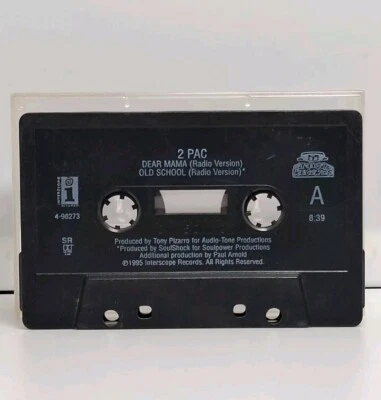2PAC TUPAC DEAR MAMA MAXI SINGLE CASSETTE TAPE (INTERSCOPE 1995) HIP HOP TESTED - Image 1 of 2