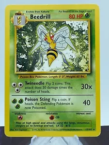 Juego de cartas coleccionables Pokémon ilimitado Beedrill Base Set - Imagen 1 de 2