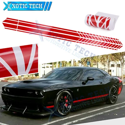 2Pc Auto Glossy Red Side Body Fender Sticker For Dodge Challenger Charger 2000+ - Image 1 of 4