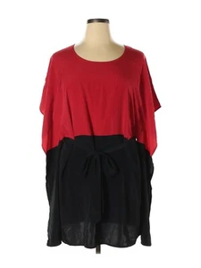 Lane Bryant Größe 14 16 Minikleid rot schwarz Colorblock Taille zum Binden Flatterärmel - Bild 1 von 4