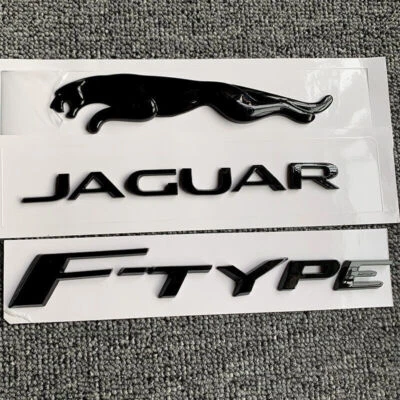 Glossy Black Emblem Rear Badge Decal Fits Jaguar 2017+ F-TYPE V6 R S F-TYPE - Image 1 of 4