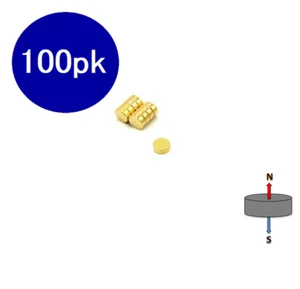 100x GOLD Disc 4mm x 2.4mm N50 Neodymium Disc Doll Magnets Fridge Craft 40K - Picture 1 of 3