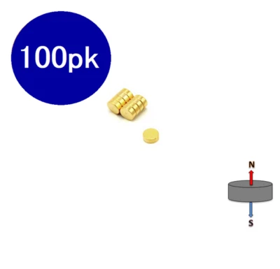 100x GOLD Disc 4mm x 2.4mm N50 Neodymium Disc Doll Magnets Fridge Craft 40K - image 1 of 3