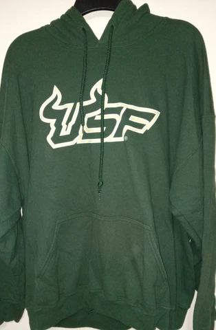 University of South Florida Bulls Hoodie Green Gildan Adult Sz XL Football Sport Cover