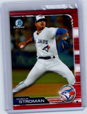 MARCUS STROMAN 2019 Bowman Chrome RED REFRACTOR 5/5 Blue Jays #87 - Image 1 of 2