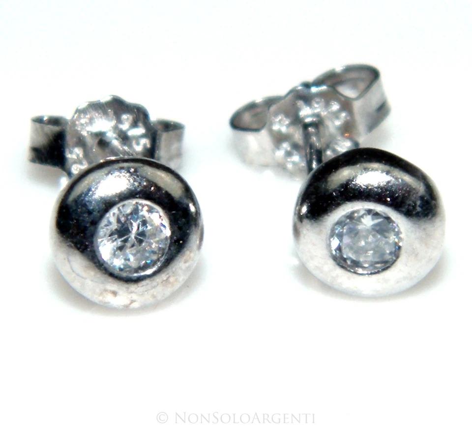 ORECCHINI DONNA UOMO ARGENTO 925 stud CIPOLLINA da 3 mm ZIRCONE BIANCO 1 PAIO - Immagine 1 di 1