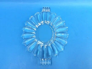 Clear Glass Modernist Modern Heisey Two Handled Snack Plate Hors D’oeuvre Dish - Picture 1 of 12