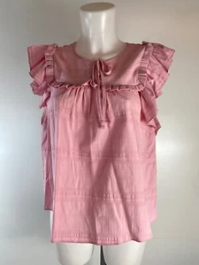Ladies New Ex George Pink Cotton Ruffle Smock Top Size 8 12 14 16 20 22 24 - Picture 1 of 6