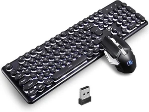 Stylish USB Rechargeable Gaming Keyboard & Mouse Set - Wireless, Water Resistant - Picture 1 of 11
