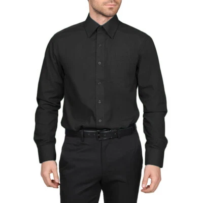 Men's Berlioni Long Sleeve Regular Fit Button Up Solid Dress Shirt - Image 1 of 2