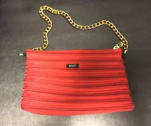 80’s Inspired Bam Bags Zippurse Red Zipper Purse Gold Tone Chain S Shoulder Bag - Picture 1 of 8