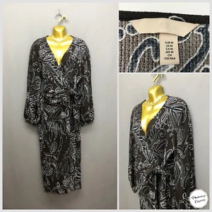 Vestido para mujer H&M marrón mezcla lazo delantero envolvente mediano boho vacaciones - Imagen 1 de 12