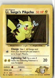 2000 GYM CHALLENGE 81/132 Lt. Surge's Pikachu - Picture 1 of 2