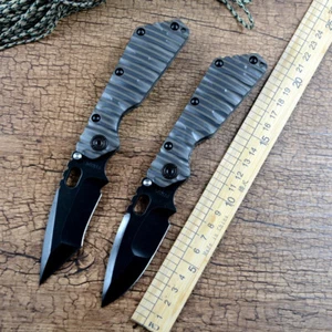 Drop Point Folding Knife Hunting Survival Camp Army Tactical D2 Steel Titanium S - Picture 1 of 26