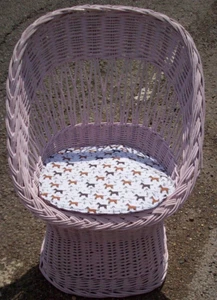Pink Painted Wicker Chair New cushion - Picture 1 of 6