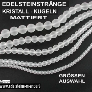 Edelstein Perlen Bergkristall Kristall Kugeln matt Strang Ketten Schmucksteine - Bild 1 von 8