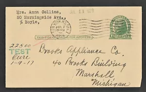 Test postcard from Brooks Appliance Co in Marshall Michigan - Picture 1 of 2