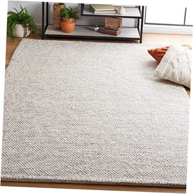  Area Rug 5x8 - Natura Collection - Beige & Ivory, Handmade Wool Blend, Raised  - Image 1 of 4